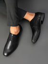 Pelle Albero Men's Formal Comfortable & Lightweight Leather Black Derby
