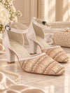Pelle Albero Women Cone Heel CREAM Sandals