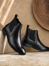 Pelle Albero Men Black Formal Chelsea