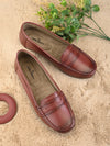 Pelle Albero Women Leather Cherry Colour Flat Loafers