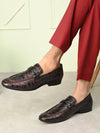 Pelle Albero Men Cherry Colour Leather Mocassin Shoes