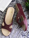 Pelle Albero Female's Maroon Faux Leather Flat Slipper