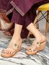 Pelle Albero Women Embellished Sultan Colour Wedge Heel Sandals
