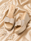 Pelle Albero Women Wedge Heel GOLD Sandals