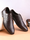 Pelle Albero Men's Formal Comfortable & Lightweight Leather Brown Derby