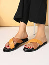 Pelle Albero Female's Yellow Faux Leather Flat Slipper
