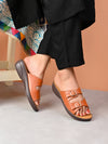 Pelle Albero Tan Colour Orthopedic Flat Sandals