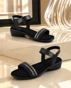 Pelle Albero Women Black Flat Sandals
