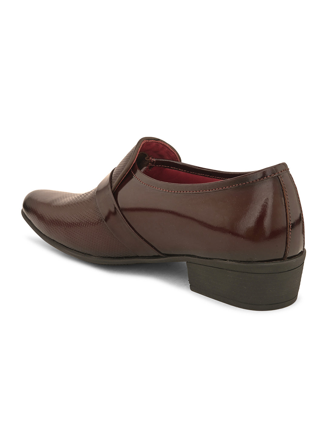 Pelle Albero Cherry Leather Slip on Cuban Heel Formal Shoes For Men