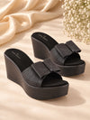 Pelle Albero Women Wedge Heel BLACK Sandals