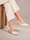 Pelle Albero Women Cream Pencil Heel Ballerina Sandals