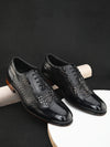 Pelle Albero Black Designer Brogue Shoe
