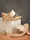 Pelle Albero Gold Wedges for Women