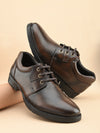 Pelle Albero Men's Brown Leather Lace-Up Formal Derby