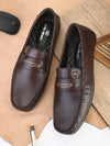 PELLE ALBERO Men's Brown Slip On Casual Loafer