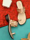 Pelle Albero Gold Flats for Women