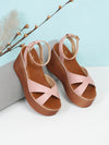 Pelle Albero Pink Wedge Sandals for Women