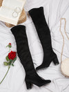 Pelle Albero Black Velvet Boots for Women