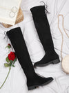 Pelle Albero Black Velvet Boots for Women