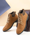 PELLE ALBERO Men Khaki Lace-up Boots
