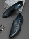 pelle albero Men Black Solid Leather Formal Moccasin