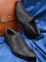 Pelle Albero Black Leather Formal Shoes for Men