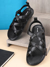 Pelle Albero's Men Black Leather Sandals