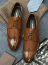 Pelle Albero Brown Formal Brogue Shoes For Men