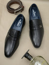 Pelle Albero Black Formal Monk Shoes For Men