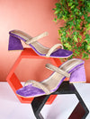Pelle Albero Embellished Open Toe Block Heels
