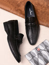 Pelle Albero Black Formal Monk Shoes For Men