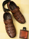 Pelle Albero Tan Casual Sandals For Men