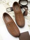 Pelle Albero Tan Casual Slip-on Shoes For Men