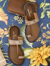Pelle Albero Beige Flat Sandal For Girl's/Women