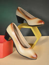 Pelle Albero Textured Leather Block Heel Pumps