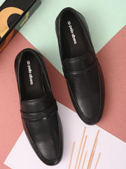 Pelle Albero Black Formal Mocassin Shoes For Men