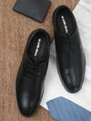 Pelle Albero Black Formal Derby Shoes For Men