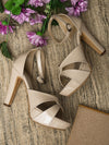 Pelle Albero Beige Heel Sandal For Women