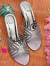 Pelle Albero Grey Synthetic Party Wear Grey Sandals for Girls/Women
