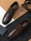 Pelle Albero Brown Formal Derby Shoes For Men