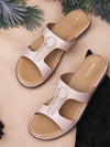 Pelle Albero Pink Open Toe Flats for Women