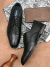 Pelle Albero Black Oxford Shoes For Men