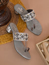 Pelle Albero Grey Block Healed Sandals for Women