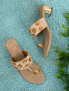 Pelle Albero Golden Block Healed Sandals for Women