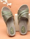 Pelle Albero Green Flats for Women