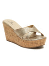 Pelle Albero Gold Wedges For Women