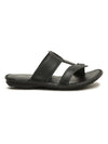 Pelle Albero Black Slipper For Men