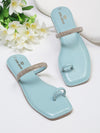 Pelle Albero Blue Flats For Women