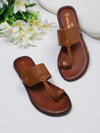 Pelle Albero Tan Slipper For Women