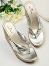 Pelle Albero Silver Wedges For Women